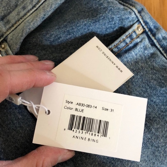 NEW Anine Bing Jackie Blue Jeans - Picture 3 of 8